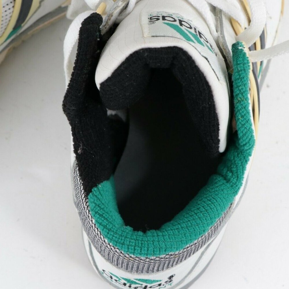 NOS Vintage 90s Adidas EQT Basketball Mid Sneakers Shoes White Green - Picture 8 of 11